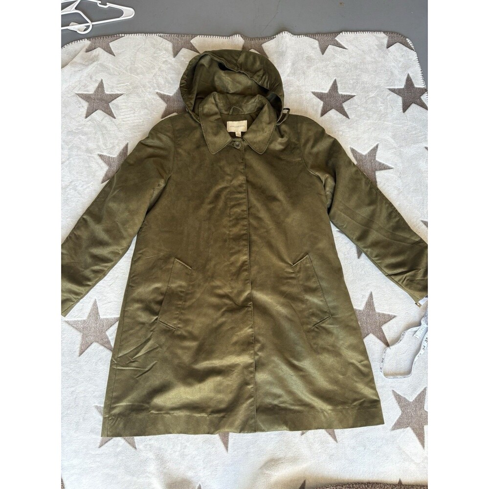 Appleseeds  Suede Feeling 3-Season Coat Removable Lining & Hoodie Large
